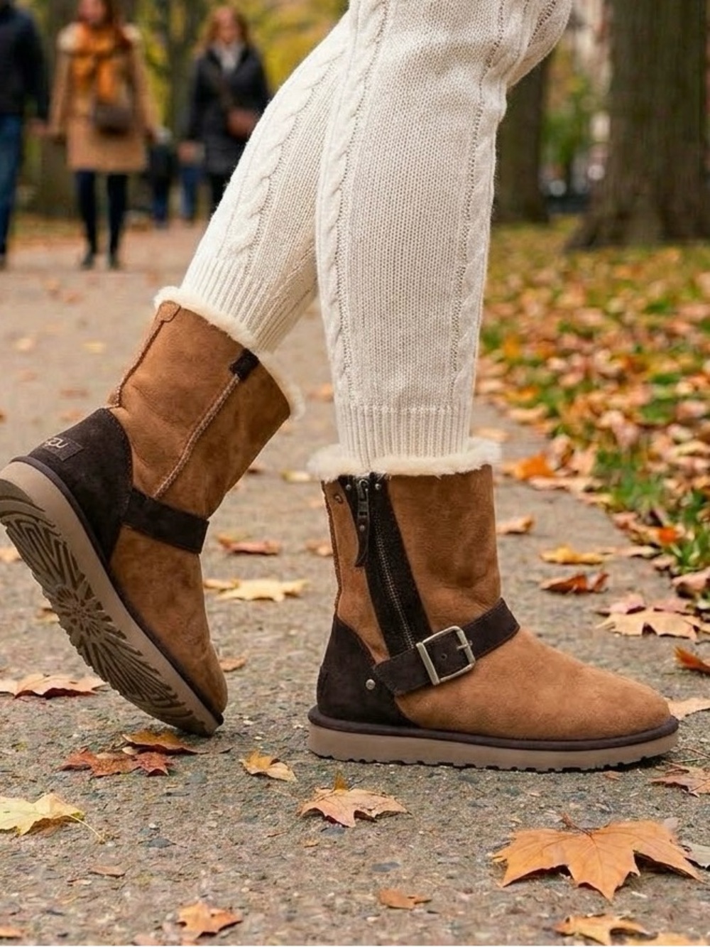 UGG Australia Womans Blaise Classic Shearling Zip Boots 1003888 Chestnut 8 $22